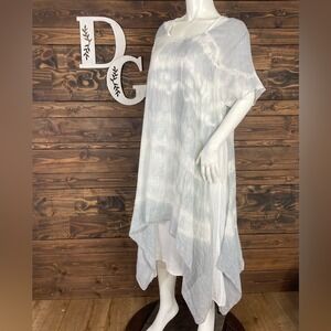 Saga | Made in Italy Linen Hanky Dress Layered Ombre Tie Dye Handkerchief‎ Dress